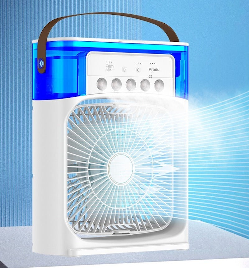 2-in-1 Portable Mist Cooling Fan with LED Night Light
