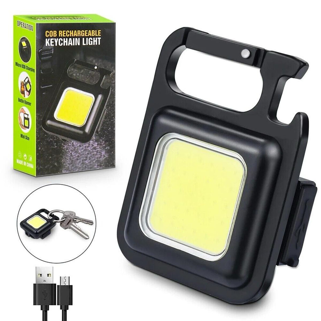Rechargeable Mini COB Keychain Torch with Magnet