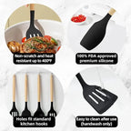 12pcs Non-Stick Silicone Kitchen Utensil Set with Wooden Handles