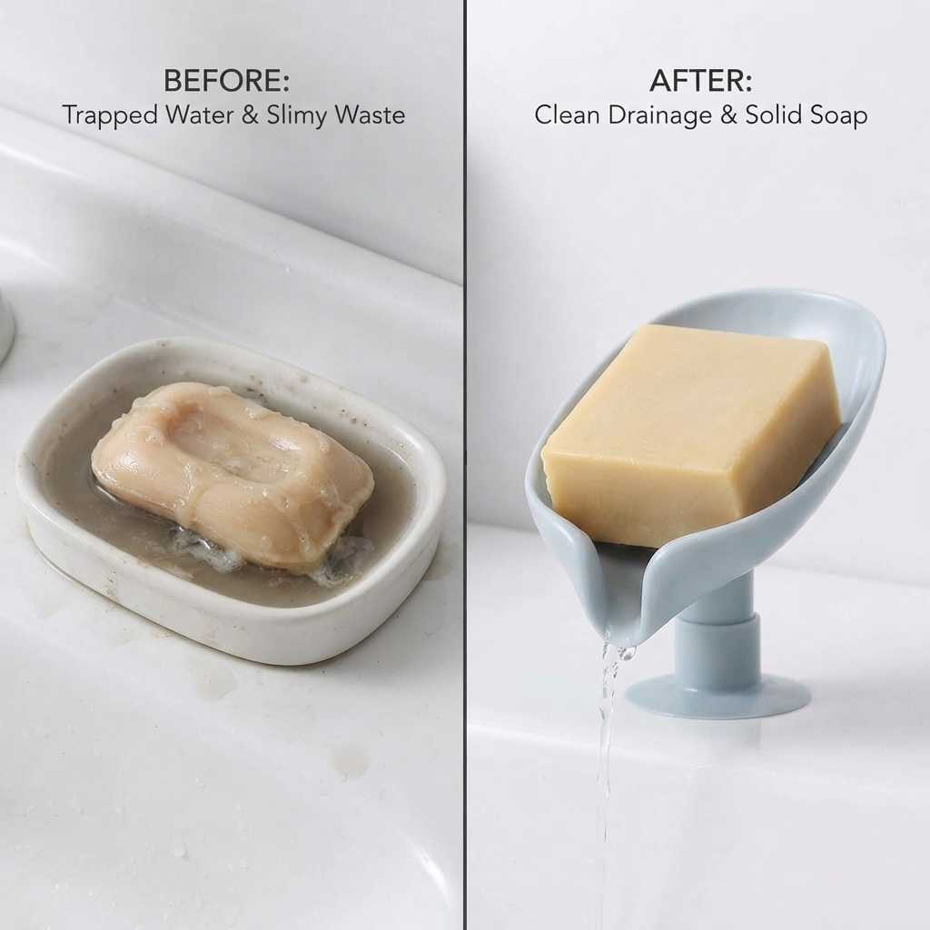 Self-Draining Leaf Soap Holder - Pack of 2