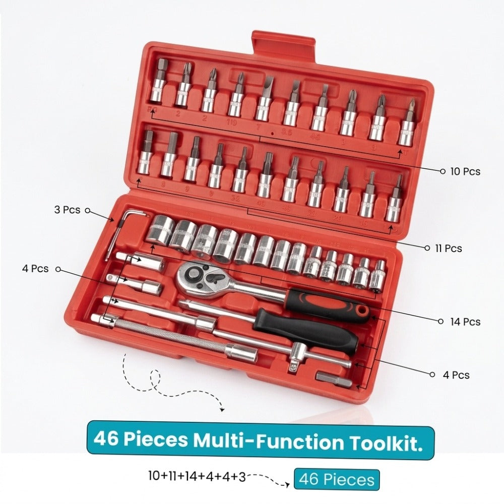 46 in 1 Screwdriver Tool Kit Socket Set