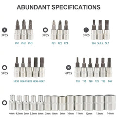 46 in 1 Screwdriver Tool Kit Socket Set